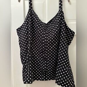 Torrid Retro Chic Top Black with White Polka Dot